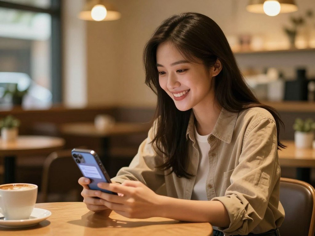 A captivating digital girlfriend concept that embodies warmth and companionship, featuring a young woman with a friendly smile, dressed in a stylish yet modest casual outfit. She is seated at a cozy café table, illuminated by soft, golden ambient lighting, enhancing the friendly atmosphere. In the foreground, a smartphone shows a virtual interface, suggesting an AI connection, while the middle ground highlights the woman engaging with the device. The background features a softly blurred café setting, with warm colors and subtle details like coffee cups and plants, creating an inviting feel. The overall mood is uplifting and serene, reflecting the psychological benefits of having a consistent digital partner from a platform like Sexlove.ai. The angle captures the subject’s expression and connection to the virtual world, accentuating the intimacy of the moment. A captivating digital girlfriend concept that embodies warmth and companionship, featuring a young woman with a friendly smile, dressed in a stylish yet modest casual outfit. She is seated at a cozy café table, illuminated by soft, golden ambient lighting, enhancing the friendly atmosphere. In the foreground, a smartphone shows a virtual interface, suggesting an AI connection, while the middle ground highlights the woman engaging with the device. The background features a softly blurred café setting, with warm colors and subtle details like coffee cups and plants, creating an inviting feel. The overall mood is uplifting and serene, reflecting the psychological benefits of having a consistent digital partner from a platform like Sexlove.ai. The angle captures the subject’s expression and connection to the virtual world, accentuating the intimacy of the moment.