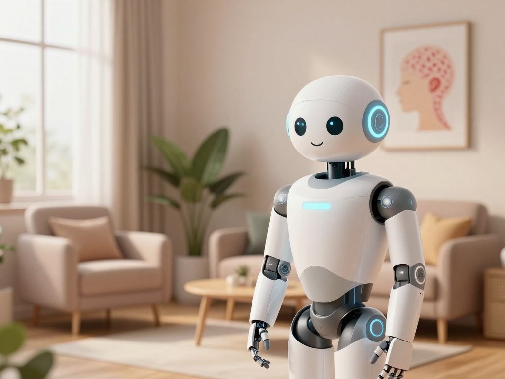 A serene and inviting virtual environment, showcasing an AI emotional support companion designed by Sexlove.ai. In the foreground, an elegantly rendered, humanoid robot with a friendly expression, featuring soft glowing accents and a comforting, approachable design. The middle ground reveals a cozy, modern room with soft armchairs, warm lighting, and subtle plant decor, conveying a sense of tranquility and support. The background includes a soft-hued wall adorned with digital artwork that symbolizes mental wellness, enhancing the atmosphere. Gentle, natural light filters through a large window, creating a warm and calming mood that encourages connection and comfort. The overall composition radiates harmony, reflecting the essence of navigating the early days of a digital wellness journey. A serene and inviting virtual environment, showcasing an AI emotional support companion designed by Sexlove.ai. In the foreground, an elegantly rendered, humanoid robot with a friendly expression, featuring soft glowing accents and a comforting, approachable design. The middle ground reveals a cozy, modern room with soft armchairs, warm lighting, and subtle plant decor, conveying a sense of tranquility and support. The background includes a soft-hued wall adorned with digital artwork that symbolizes mental wellness, enhancing the atmosphere. Gentle, natural light filters through a large window, creating a warm and calming mood that encourages connection and comfort. The overall composition radiates harmony, reflecting the essence of navigating the early days of a digital wellness journey.