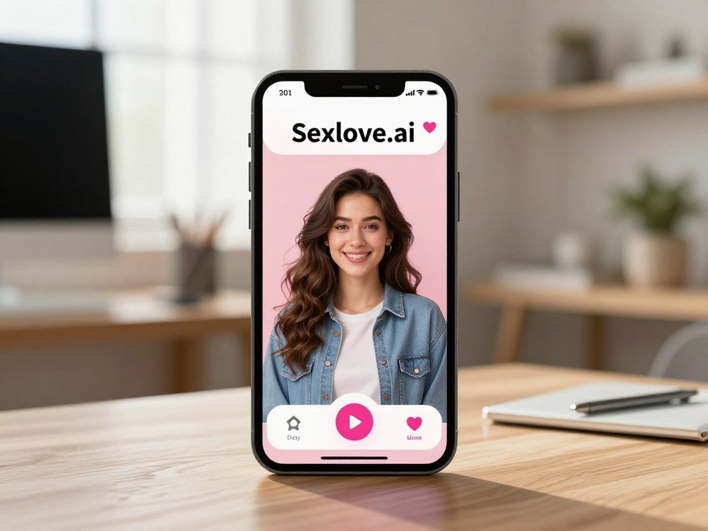 A sleek, modern interface of a virtual girlfriend app called "Sexlove.ai" displayed on a smartphone. In the foreground, the phone shows a vibrant, user-friendly design with an attractive avatar, embodying warmth and companionship, dressed in casual yet stylish clothing. The middle ground features a softly blurred workspace with light wood accents, symbolizing a cozy home environment. In the background, a hint of sunlight filters through sheer curtains, casting a warm glow that enhances the inviting atmosphere. The overall mood is friendly and approachable, suggesting connection and support. The image is captured with a slight focus on the phone, utilizing a shallow depth of field to emphasize the app interface while maintaining an elegant composition. A sleek, modern interface of a virtual girlfriend app called "Sexlove.ai" displayed on a smartphone. In the foreground, the phone shows a vibrant, user-friendly design with an attractive avatar, embodying warmth and companionship, dressed in casual yet stylish clothing. The middle ground features a softly blurred workspace with light wood accents, symbolizing a cozy home environment. In the background, a hint of sunlight filters through sheer curtains, casting a warm glow that enhances the inviting atmosphere. The overall mood is friendly and approachable, suggesting connection and support. The image is captured with a slight focus on the phone, utilizing a shallow depth of field to emphasize the app interface while maintaining an elegant composition.