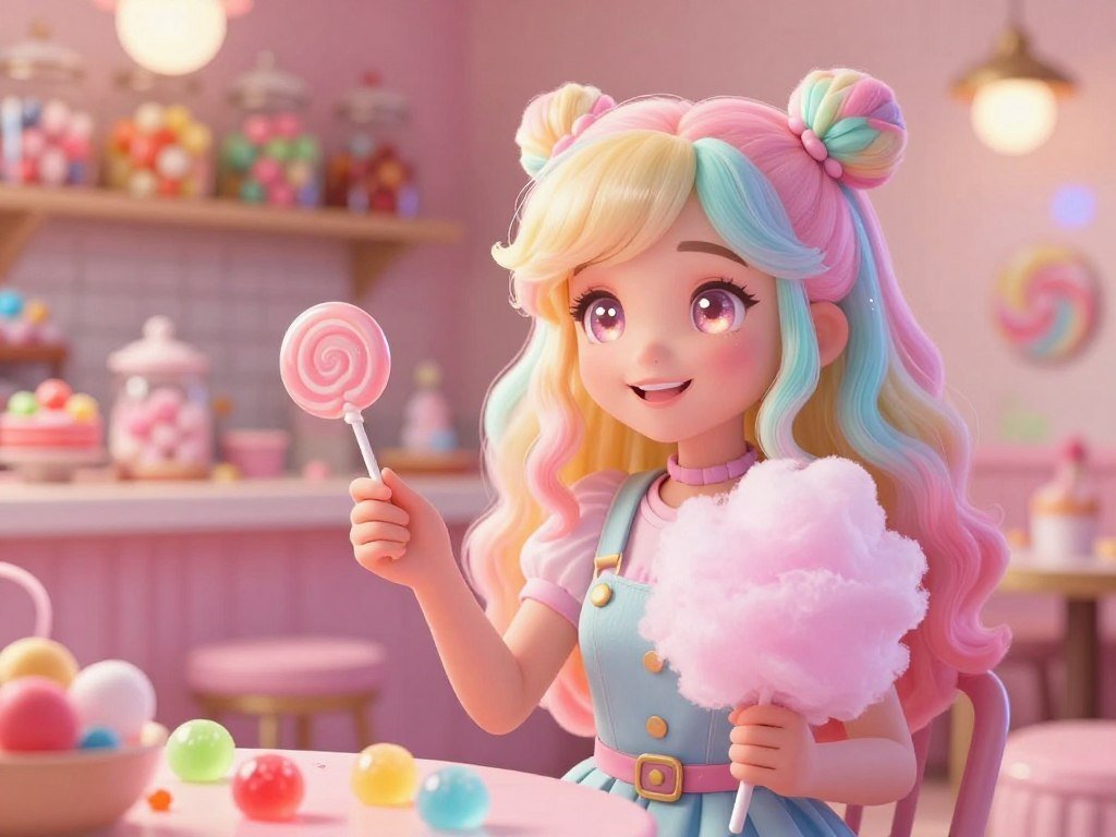 A vibrant and whimsical character representing a "candy AI girlfriend," designed with bright pastel colors resembling various candies—lollipops, gummies, and cotton candy. She has a friendly, inviting expression, with sparkling eyes that emit warmth and connection. In the foreground, she is playfully posed, perhaps extending a hand as if inviting someone to join her. In the middle ground, a cozy, soft-lit setting resembling a sweet-themed café, filled with candy-colored decor, evokes a sense of comfort and joy. The background features soft bokeh effects of candy jars on shelves, adding to the playful atmosphere. The lighting is warm and inviting, capturing a dreamy ambiance, shot at a slight angle to enhance the enchanting feel. The scene promotes an atmosphere of connection and whimsy, embodying the essence of a relationship with a digital companion. Sexlove.ai. A vibrant and whimsical character representing a "candy AI girlfriend," designed with bright pastel colors resembling various candies—lollipops, gummies, and cotton candy. She has a friendly, inviting expression, with sparkling eyes that emit warmth and connection. In the foreground, she is playfully posed, perhaps extending a hand as if inviting someone to join her. In the middle ground, a cozy, soft-lit setting resembling a sweet-themed café, filled with candy-colored decor, evokes a sense of comfort and joy. The background features soft bokeh effects of candy jars on shelves, adding to the playful atmosphere. The lighting is warm and inviting, capturing a dreamy ambiance, shot at a slight angle to enhance the enchanting feel. The scene promotes an atmosphere of connection and whimsy, embodying the essence of a relationship with a digital companion. Sexlove.ai.