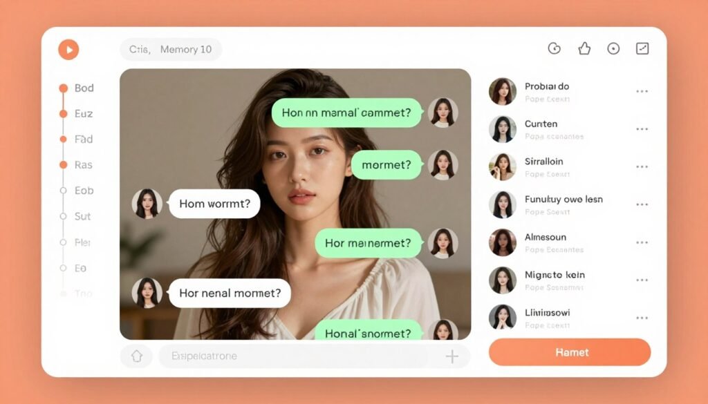 AI girlfriend chat interface with memory features