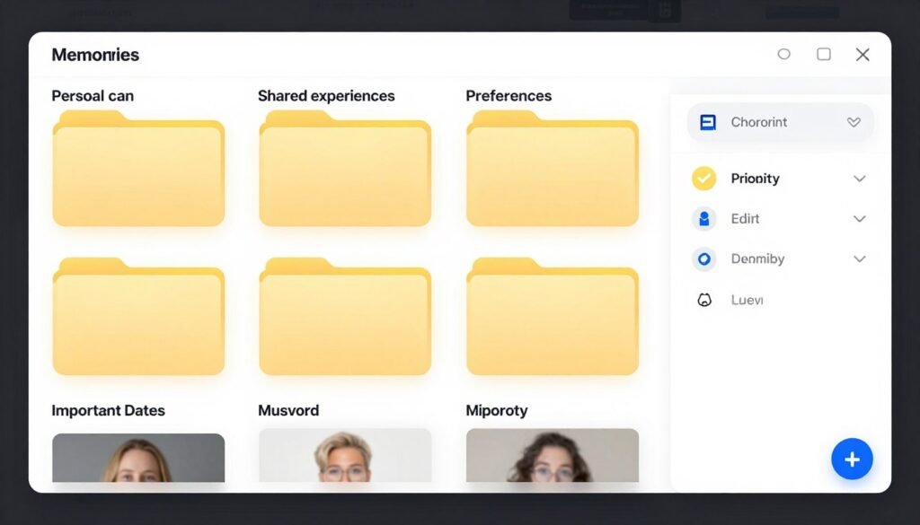 AI girlfriend memory organization system