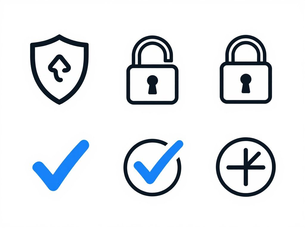 AI girlfriend privacy and security icon set