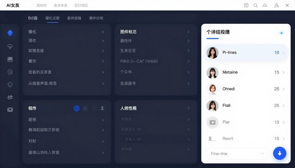 Advanced AI girlfriend customization dashboard