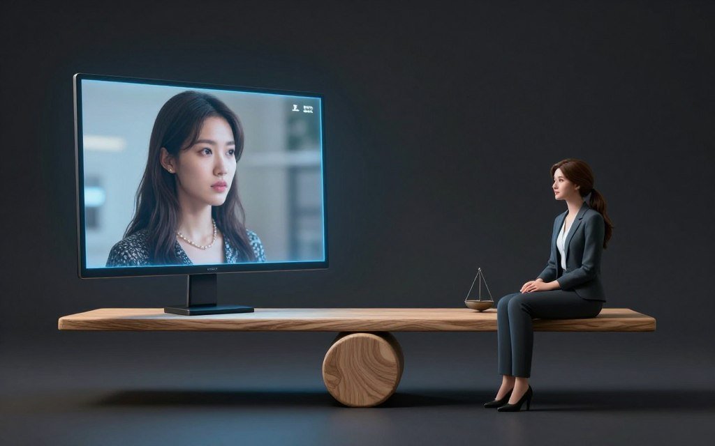 Balanced AI and human relationship concept
