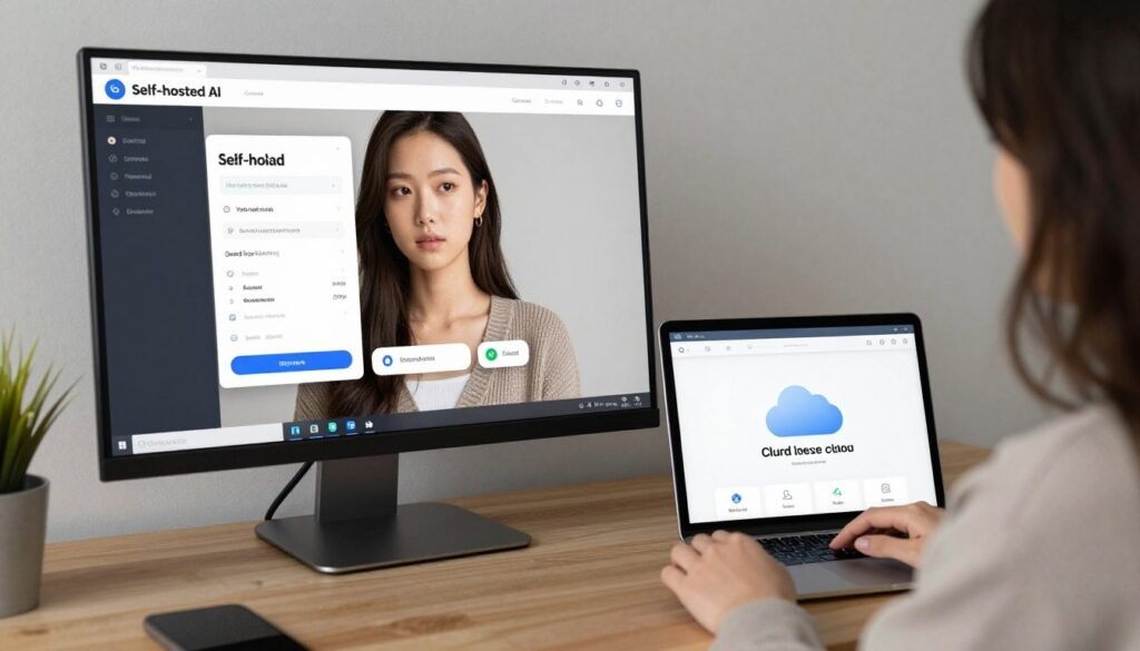 Hybrid AI girlfriend setup across devices