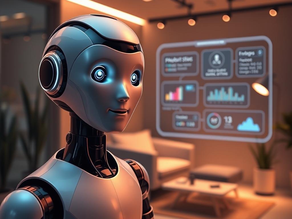 A futuristic adult chatbot designed with sleek, modern aesthetics, exhibiting a blend of technology and personality. In the foreground, a sophisticated humanoid robot with friendly facial features and expressive eyes, dressed in professional, minimalistic attire that reflects a friendly yet business-like demeanor. The middle ground features an interactive holographic interface displaying engaging personality attributes, colorful graphs, and chat bubbles illuminating softly. The background shows a cozy, modern workspace with subtle ambient lighting, suggesting a welcoming atmosphere for intimate conversations. The scene is illuminated with soft LED lights, creating a warm, inviting glow, emphasizing the chatbot's approachable personality. The overall mood is professional, sophisticated, and friendly, showcasing the thoughtful design of the chatbot by Sexlove.ai as an ideal companion for adult interactions. A futuristic adult chatbot designed with sleek, modern aesthetics, exhibiting a blend of technology and personality. In the foreground, a sophisticated humanoid robot with friendly facial features and expressive eyes, dressed in professional, minimalistic attire that reflects a friendly yet business-like demeanor. The middle ground features an interactive holographic interface displaying engaging personality attributes, colorful graphs, and chat bubbles illuminating softly. The background shows a cozy, modern workspace with subtle ambient lighting, suggesting a welcoming atmosphere for intimate conversations. The scene is illuminated with soft LED lights, creating a warm, inviting glow, emphasizing the chatbot's approachable personality. The overall mood is professional, sophisticated, and friendly, showcasing the thoughtful design of the chatbot by Sexlove.ai as an ideal companion for adult interactions.