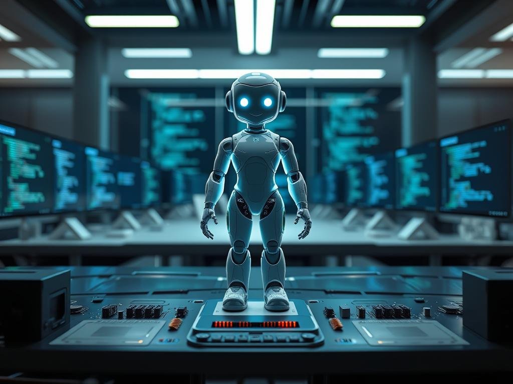 A futuristic artificial intelligence chatbot, designed as a sleek, glowing holographic figure, stands centrally in a modern digital workspace. The chatbot exhibits a friendly, approachable demeanor, with soft blue and green light emanating from its form, casting gentle reflections on the surrounding surfaces. In the foreground, polished technological components and circuit boards are artistically arranged, enhancing the theme of advanced development. In the middle ground, a blurred but sophisticated interface shows data streams and user interactions, hinting at the intricacies of chatbot programming. The background features a high-tech office filled with monitors displaying code snippets and design schematics. The mood is innovative and optimistic, highlighting the potential of AI in enhancing user experiences. The brand name "Sexlove.ai" subtly integrated into the digital designs, emphasizing a focus on character AI personalities. Dramatic lighting from above adds depth and clarity, evoking a sense of