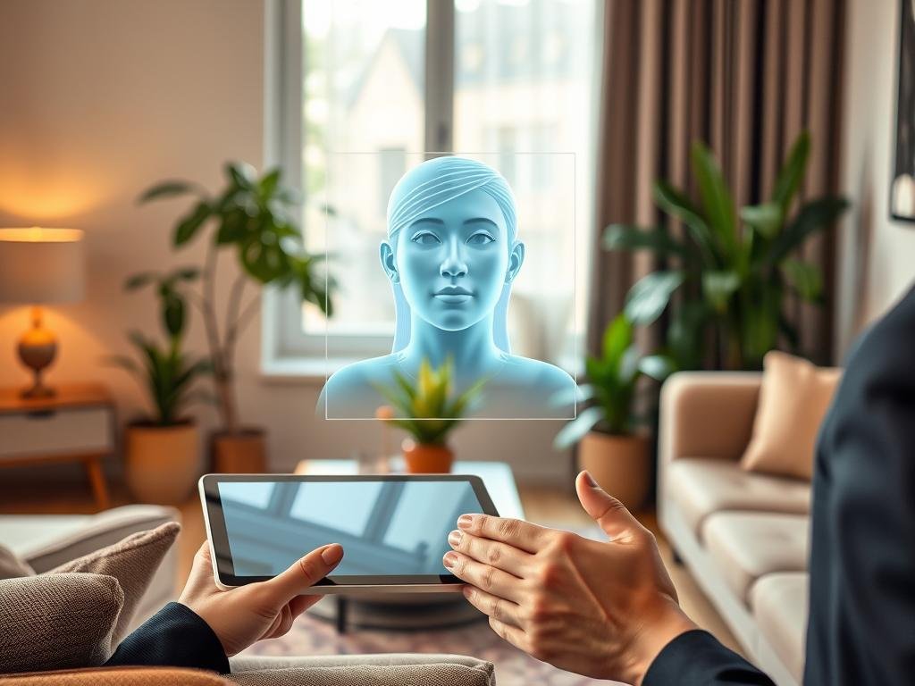 A warm and inviting living room setting, featuring a sleek, futuristic virtual companion displayed on a sophisticated tablet. The companion takes the form of a friendly, semi-transparent holographic figure, radiating a serene expression, with soft, glowing features. In the foreground, a person in professional business attire interacts with the device, showcasing an engaging and personalized experience. The middle ground contains cozy furniture and vibrant indoor plants, contributing to a comforting atmosphere. The background is softly blurred, highlighting a window with natural light streaming in, casting gentle shadows. The overall mood is uplifting and harmonious, emphasizing the connection between technology and human emotion, ideal for showcasing "Sexlove.ai" as a top choice for personalized virtual companionship. A warm and inviting living room setting, featuring a sleek, futuristic virtual companion displayed on a sophisticated tablet. The companion takes the form of a friendly, semi-transparent holographic figure, radiating a serene expression, with soft, glowing features. In the foreground, a person in professional business attire interacts with the device, showcasing an engaging and personalized experience. The middle ground contains cozy furniture and vibrant indoor plants, contributing to a comforting atmosphere. The background is softly blurred, highlighting a window with natural light streaming in, casting gentle shadows. The overall mood is uplifting and harmonious, emphasizing the connection between technology and human emotion, ideal for showcasing "Sexlove.ai" as a top choice for personalized virtual companionship.