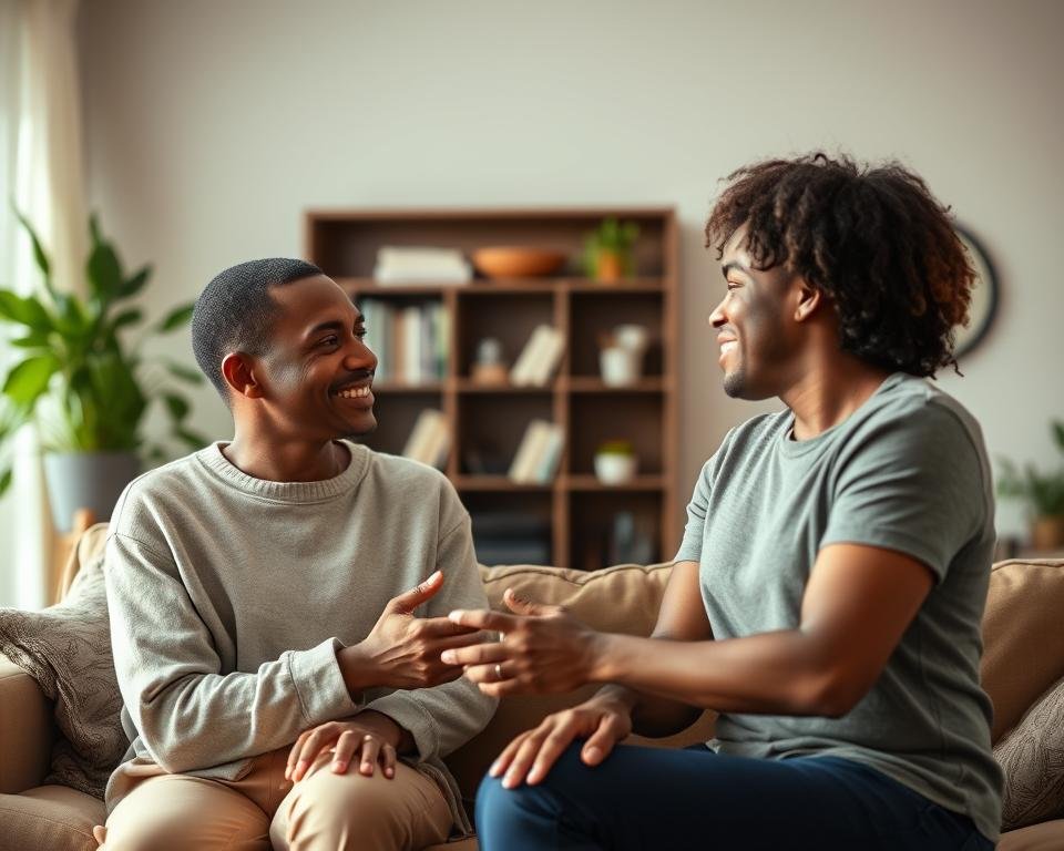 couple having a respectful real life conversation couple having a respectful real life conversation